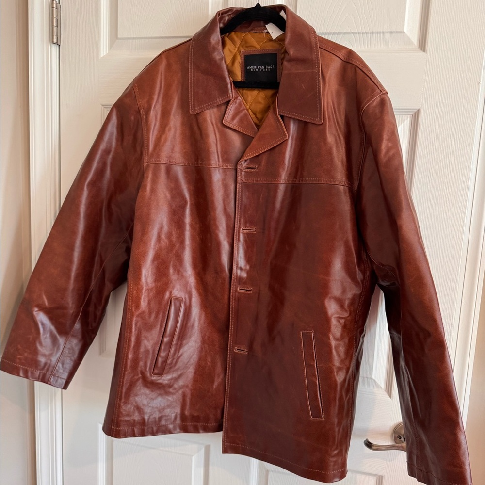 American Base Men’s Brown Leather Coat